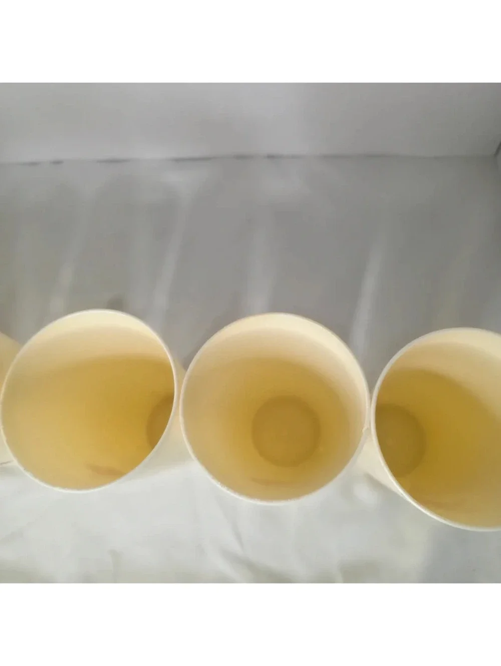 Vintage Strawberry Plastic Tumblers Set of 6 Retro 1970s Cream Red Cups